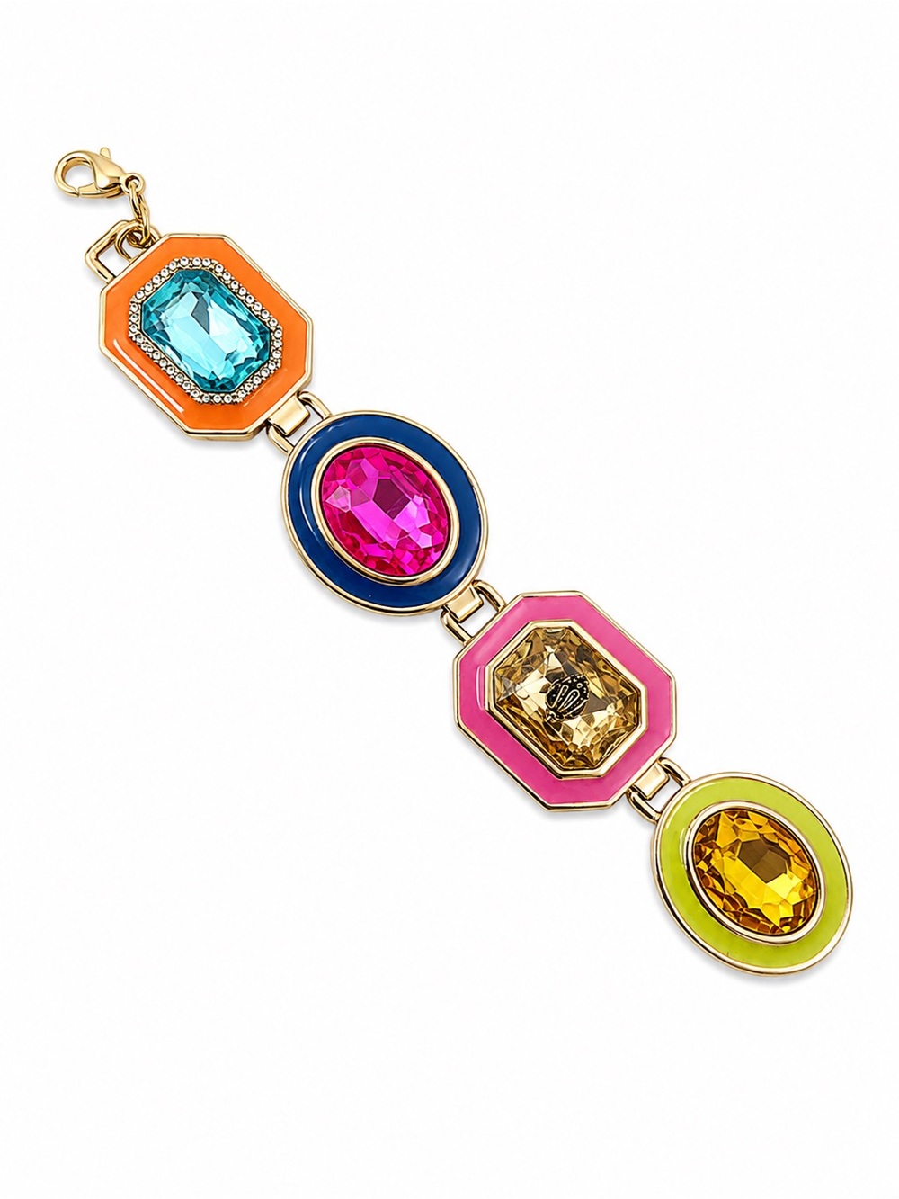 Kurt Geiger Gold-Tone Bracelet with Pink and Lime Accents
